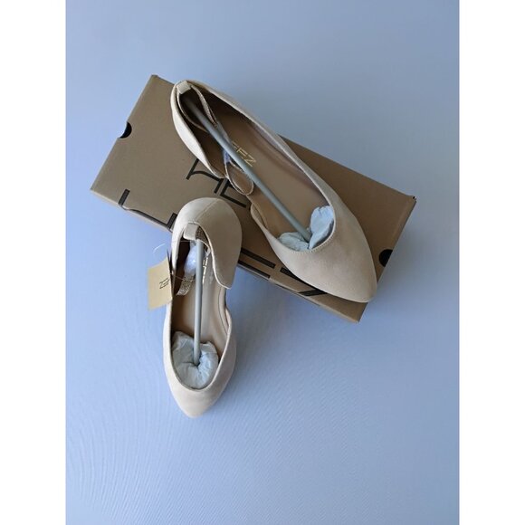 Women's Apricot Suede Flats – Comfy, Stylish, 2-in-1 Look (Slip-On) Size - Picture 6 of 8